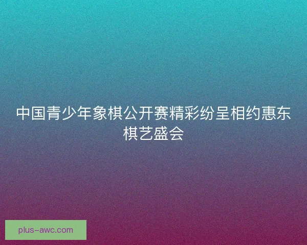 中国青少年象棋公开赛精彩纷呈相约惠东棋艺盛会